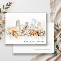 Boda de paisaje en acuarela de Atlanta Georgia