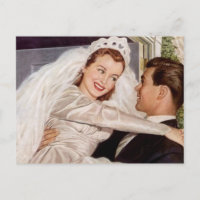 Boda de parejas de novios de posta de vintage