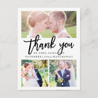 Postal Boda de PixDezines Gracias/Script moderno