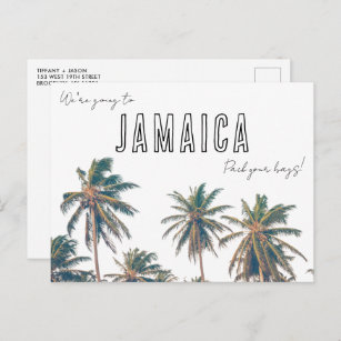 Postal Boda de playa de destino de Jamaica salva la fecha