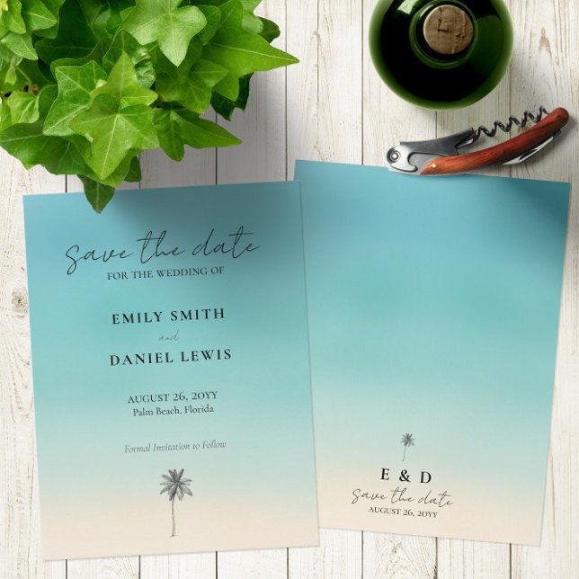 Postal 🌊 Boda De Playa Satisfactoria Para El Presupuesto (Budget-Friendly🌊 Beach Wedding Save The Date Card
)
