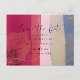 Postal BODA DE PRESUPUESTO Berry Red Purple Watercolor