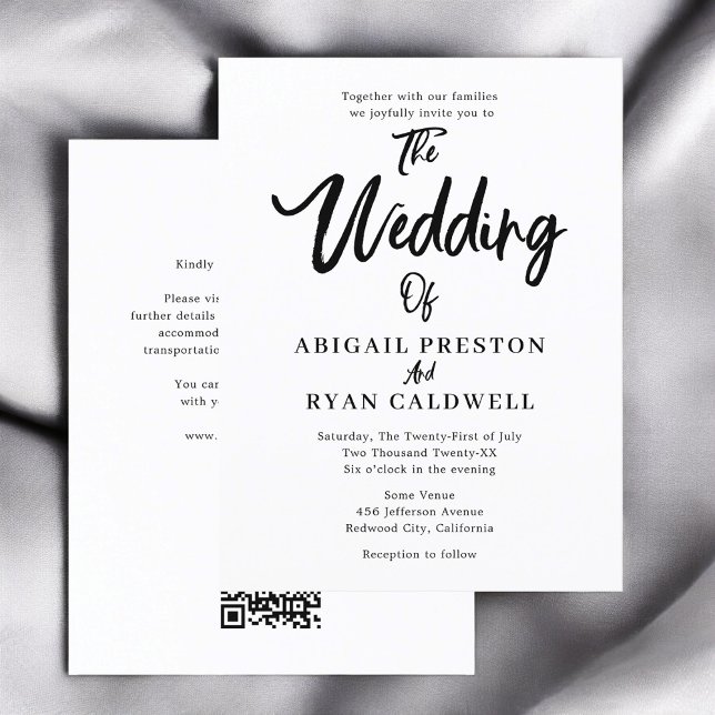 Postal Boda de presupuesto de caligrafía de pincel (Subido por el creador)