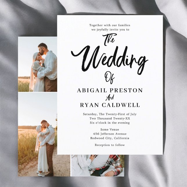 Postal Boda de presupuesto de caligrafía de pincel (Subido por el creador)