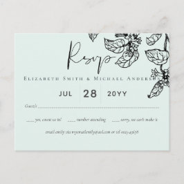 Postal Boda de presupuesto de hojas de jardín botánico