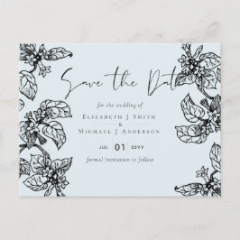 Postal Boda de presupuesto de hojas de jardín botánico