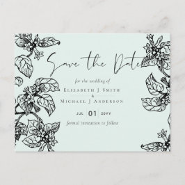 Postal Boda de presupuesto de hojas de jardín botánico