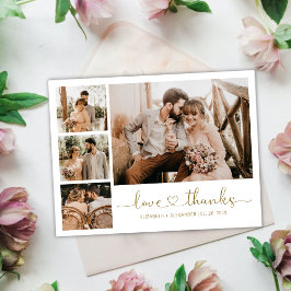Postal Boda de presupuesto Gracias Postcard Heart Script