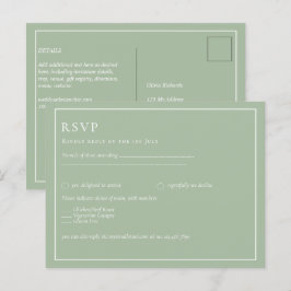 Postal BODA DE PRESUPUESTO Sage Apple Green Monocrome Tex