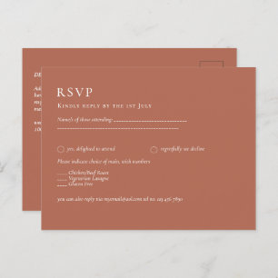 Postal BODA DE PRESUPUESTO Terracotta Monocromo RSVP