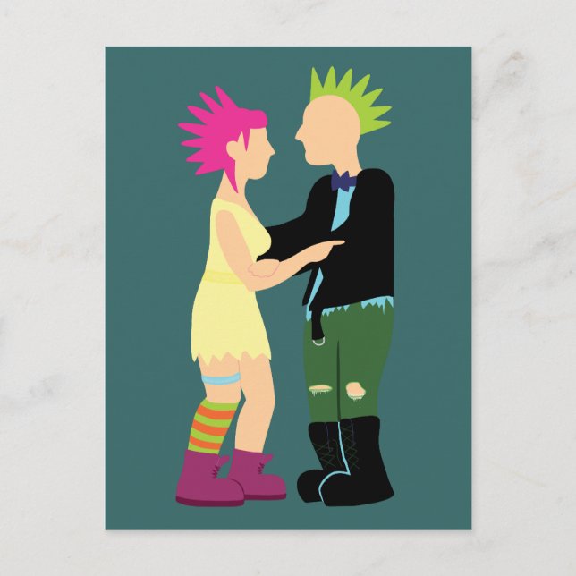 Postal Boda de punk (Anverso)