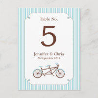Boda de rayas azules y blancas de la bicicleta del