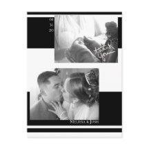 Boda de rayas minimalistas en blanco y negro