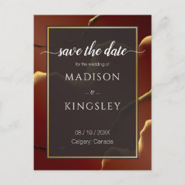 Postal boda De Resumen Elegante De Oro De Borgoña 🤵