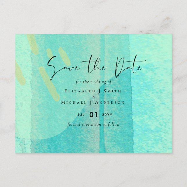 Postal Boda de resumen moderno japonés escandinavo (Anverso)