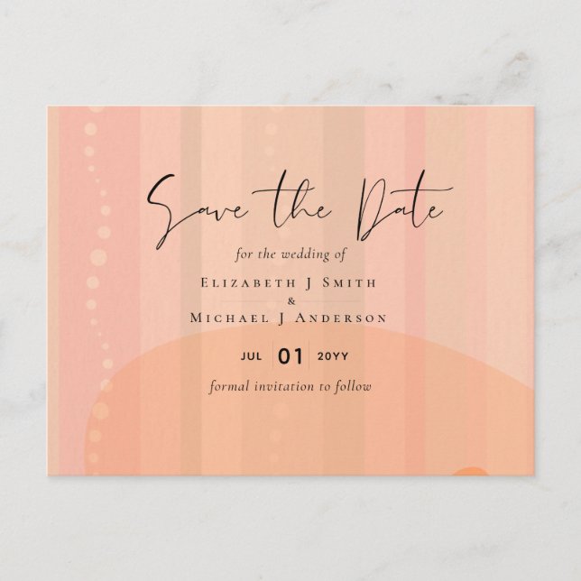 Postal Boda de resumen moderno japonés escandinavo (Anverso)