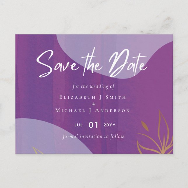 Postal Boda de resumen moderno japonés escandinavo (Anverso)