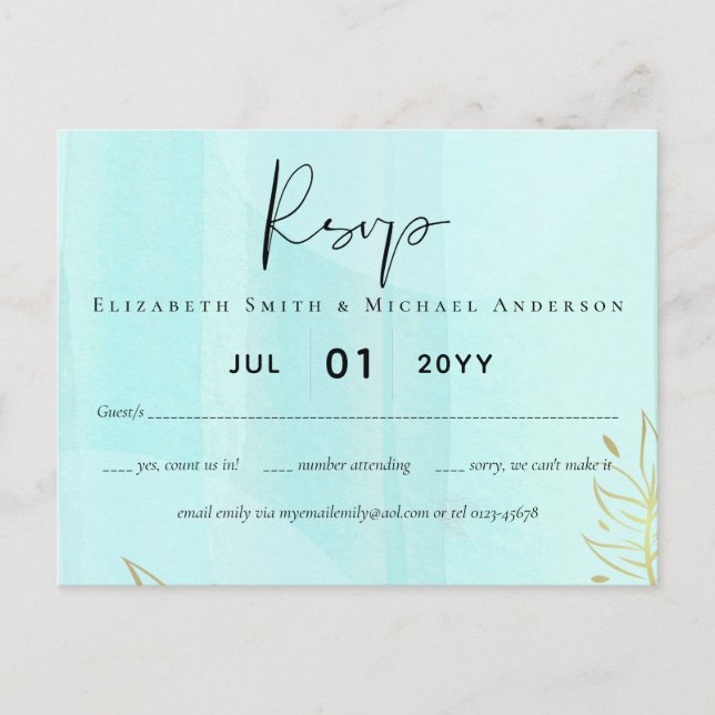 Postal Boda de resumen moderno japonés escandinavo (Anverso)