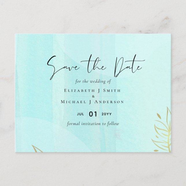 Postal Boda de resumen moderno japonés escandinavo (Anverso)