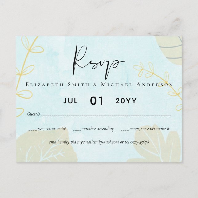 Postal Boda de resumen moderno japonés escandinavo (Anverso)