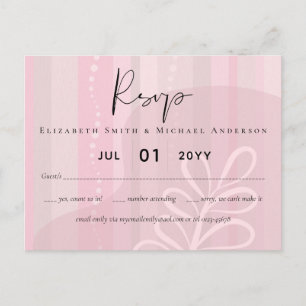 Postal Boda de resumen moderno rosado y polvoriento del p