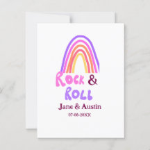 Boda de rock y roll añaden nombre de pareja arco i