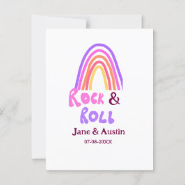 Postal Boda de rock y roll añaden nombre de pareja arco i