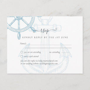 Postal Boda de Rueda de Barcos Náuticos