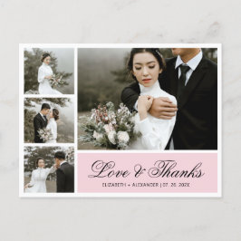 Postal Boda de script elegante de presupuesto Gracias Pos