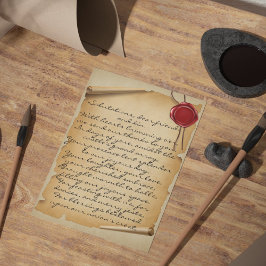 Postal Boda De Sello De Cera Medieval Scroll
