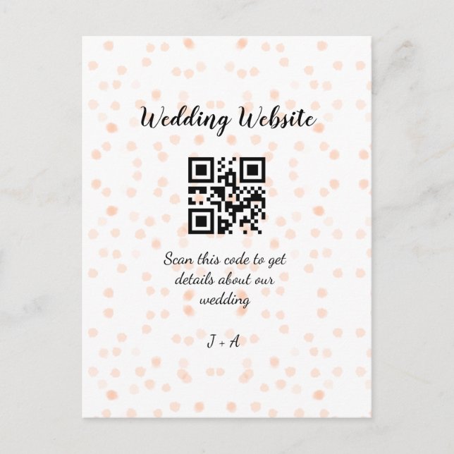 Postal Boda de sitio web escanear código QR para obtener  (Anverso)