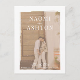 Postal Boda De Superposición Cepillada Guardar La Fecha