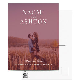 Postal Boda de superposición cepillada Save The Date