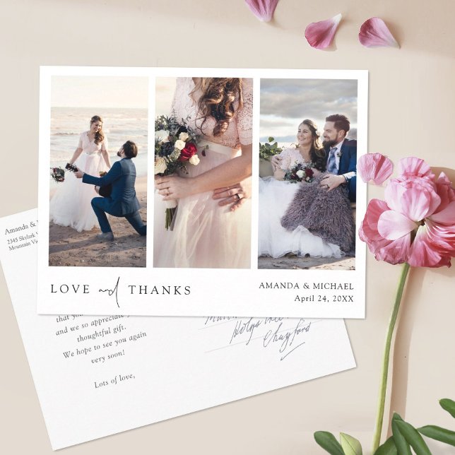 Postal Boda de varios Collages de fotos Gracias Postcard (Subido por el creador)