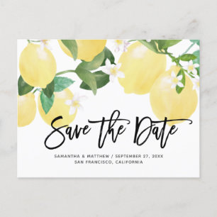 Postal Boda De Verano Sobre El Tema Del Limón Guardar La