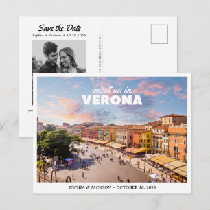 Postal Boda de Verona Save the Date Italiano Retro