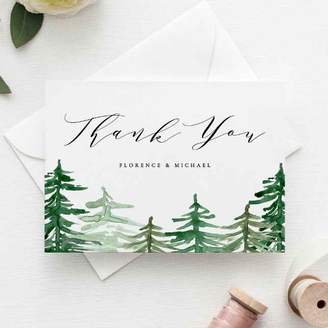 Postal Boda de Woodland de acuarela Rusa Gracias (Subido por el creador)