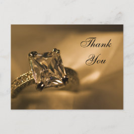 Postal Boda del anillo de diamantes de corte Princesa Gra