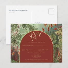 Postal Boda del Arco Botánico Vintage Terracotta Florals