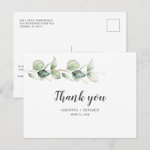 Postal Boda del follaje acuático eucalipto botánico