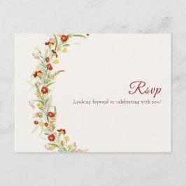 Postal Boda del follaje marino amarillo anaranjado