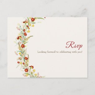 Postal Boda del follaje marino amarillo anaranjado