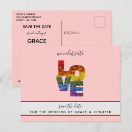 Postal Boda del mismo sexo con tema ROJO de AMOR Guardar 