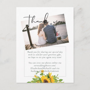 Postal Boda del Sur Rústico de los girasoles del presupue