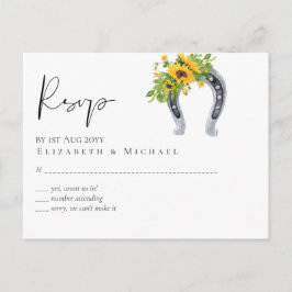 Postal Boda del Sur Rústico de los girasoles del presupue