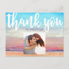 Postal Boda del tema de la playa Gracias Postcard