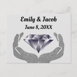 Postal Boda Diamantes de Mano