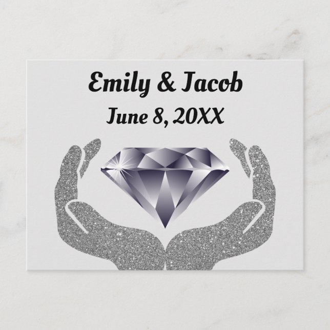 Postal Boda Diamantes de Mano (Anverso)