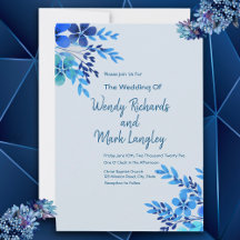 Boda Dusty Blue Floral Watercolor