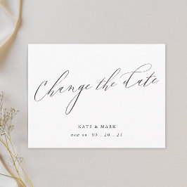 Postal Boda Elegante Caligrafía Moderna Cambiar la Fecha